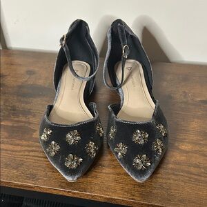 Celinda Velvet Embellished Flats